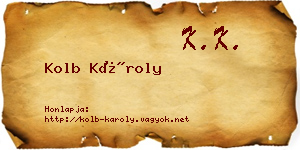 Kolb Károly névjegykártya