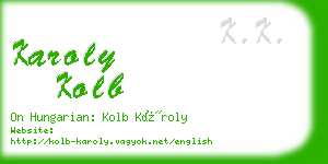 karoly kolb business card